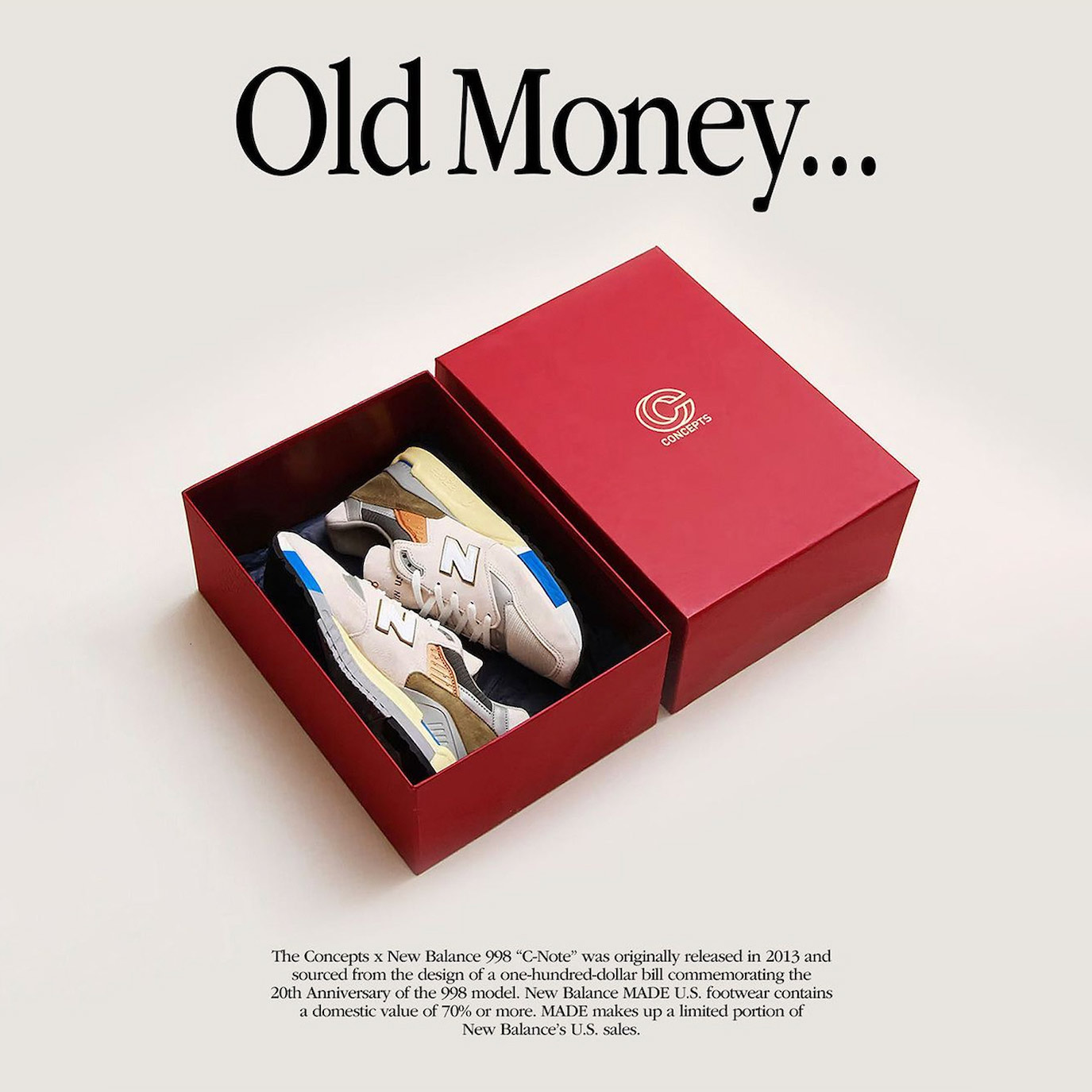 Concepts x New Balance 998 Made in USA &ldquo;C-Note&rdquo;